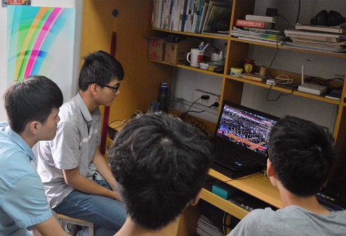 學生寢室收看慶祝大會