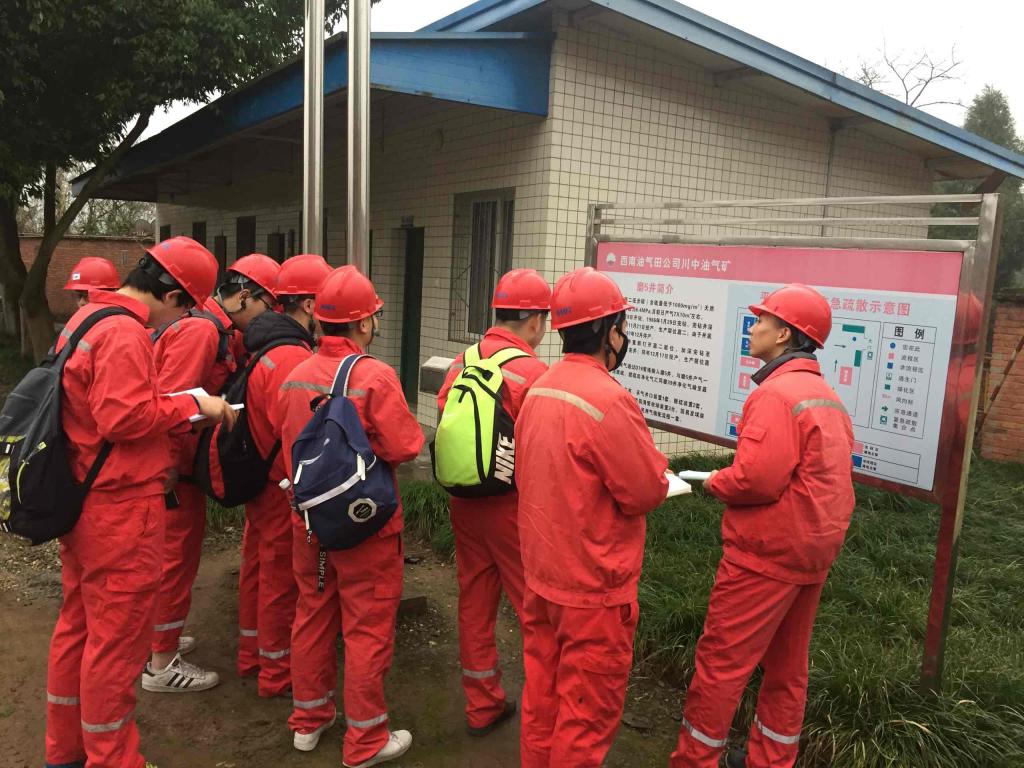 圖一:實習隊了解井場布置