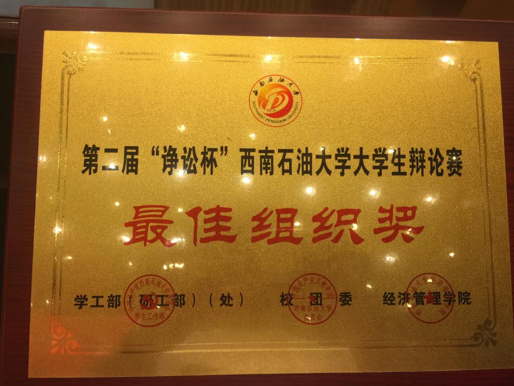 最佳組織獎獎牌